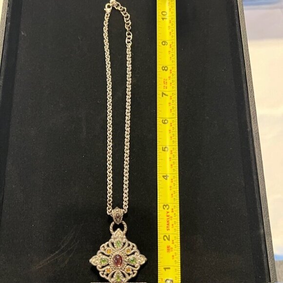 Brighton Silver Chain Necklace Design Amethyst - Amber - Cabochon Pendant - Picture 5 of 5